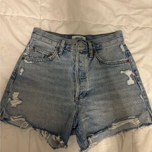 AGOLDE Light Blue Distressed Denim Women's Dee Shorts size 25